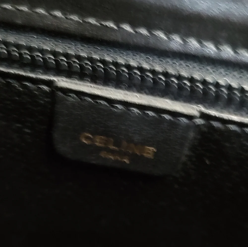 Celine Black and Brown Leather Portfolio/Briefcase